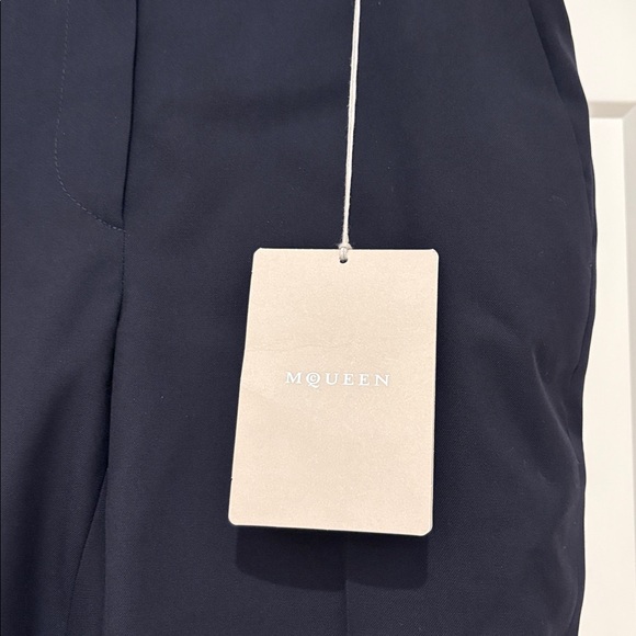 NWT [Alexander McQueen] Kickback Wool Straight Trousers Navy Women’s EU 42/US 28 - Picture 8 of 16